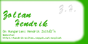 zoltan hendrik business card
